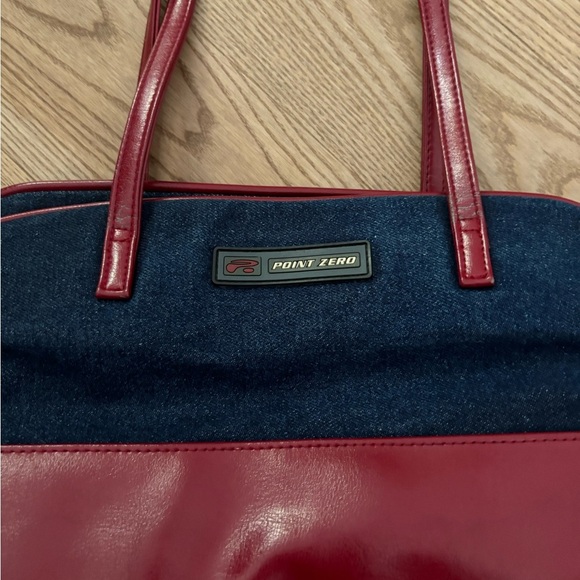 Y2k Point Zero Denim And Red Leather Shoulder bag - Picture 2 of 4